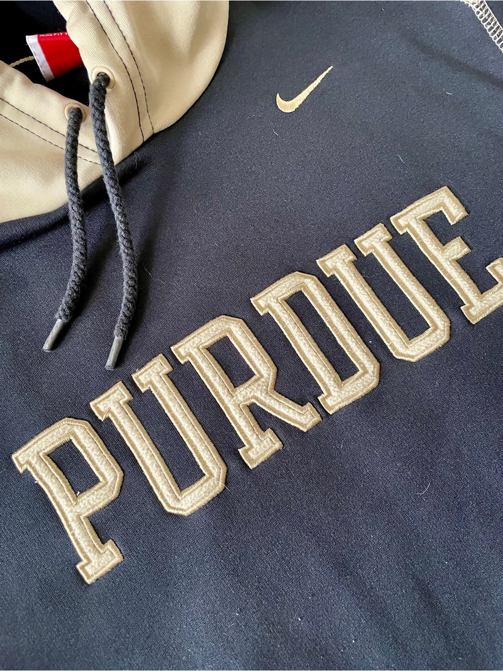 Nike Women’s Purdue Hoodie Sweatshirt Black and Gold Boilermaker NikeFit Therma